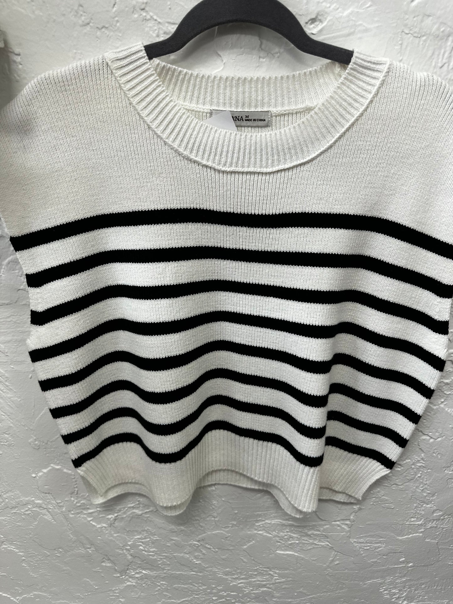 Striped Short Sleeve Sweater