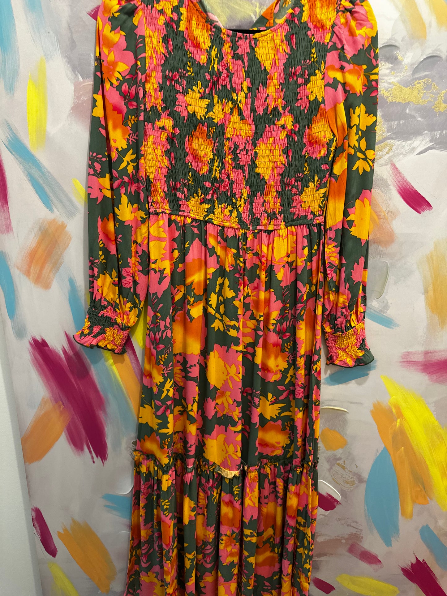 Floral Smock Maxi Dress