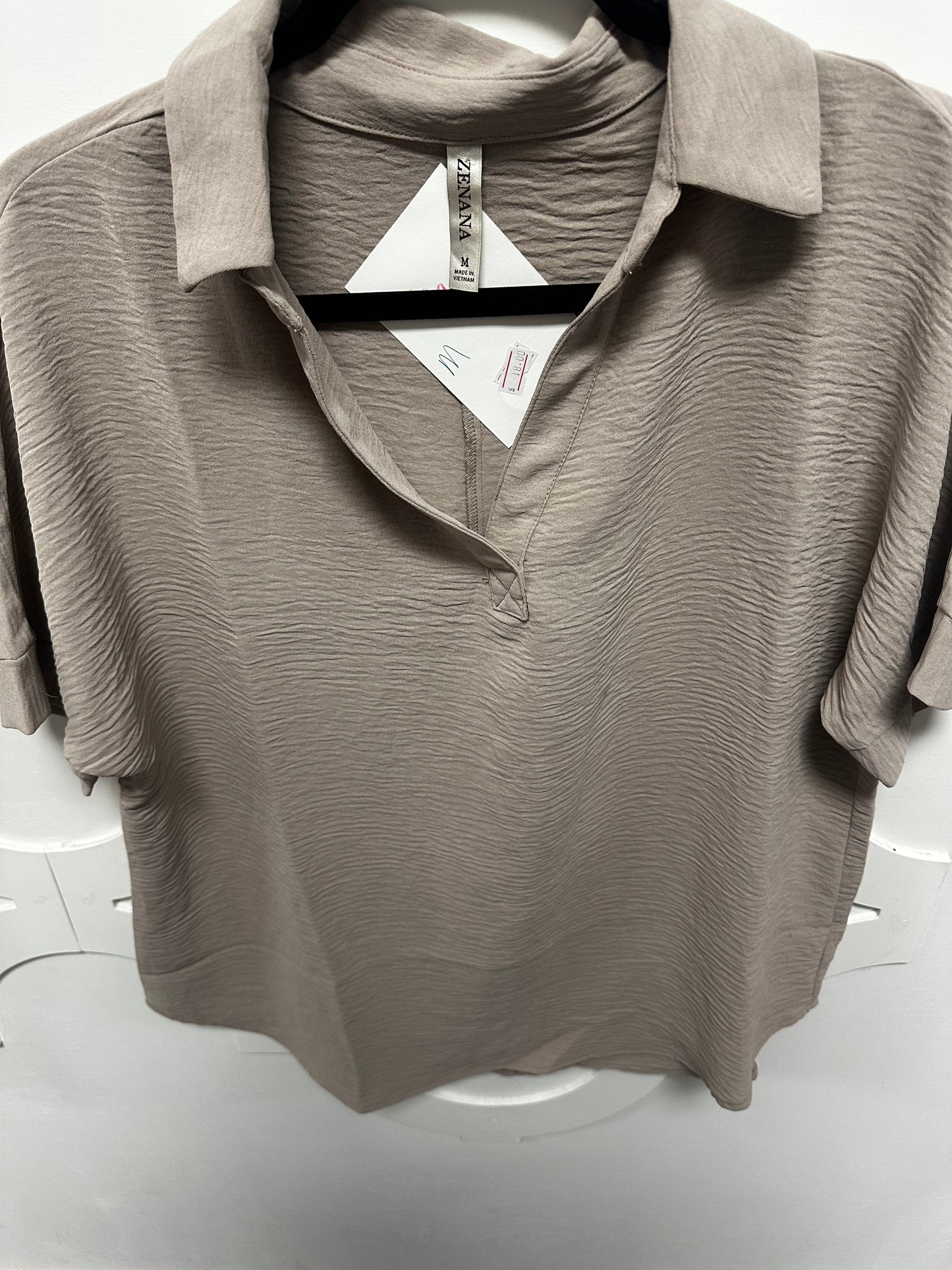 Collared Short Sleeve Top