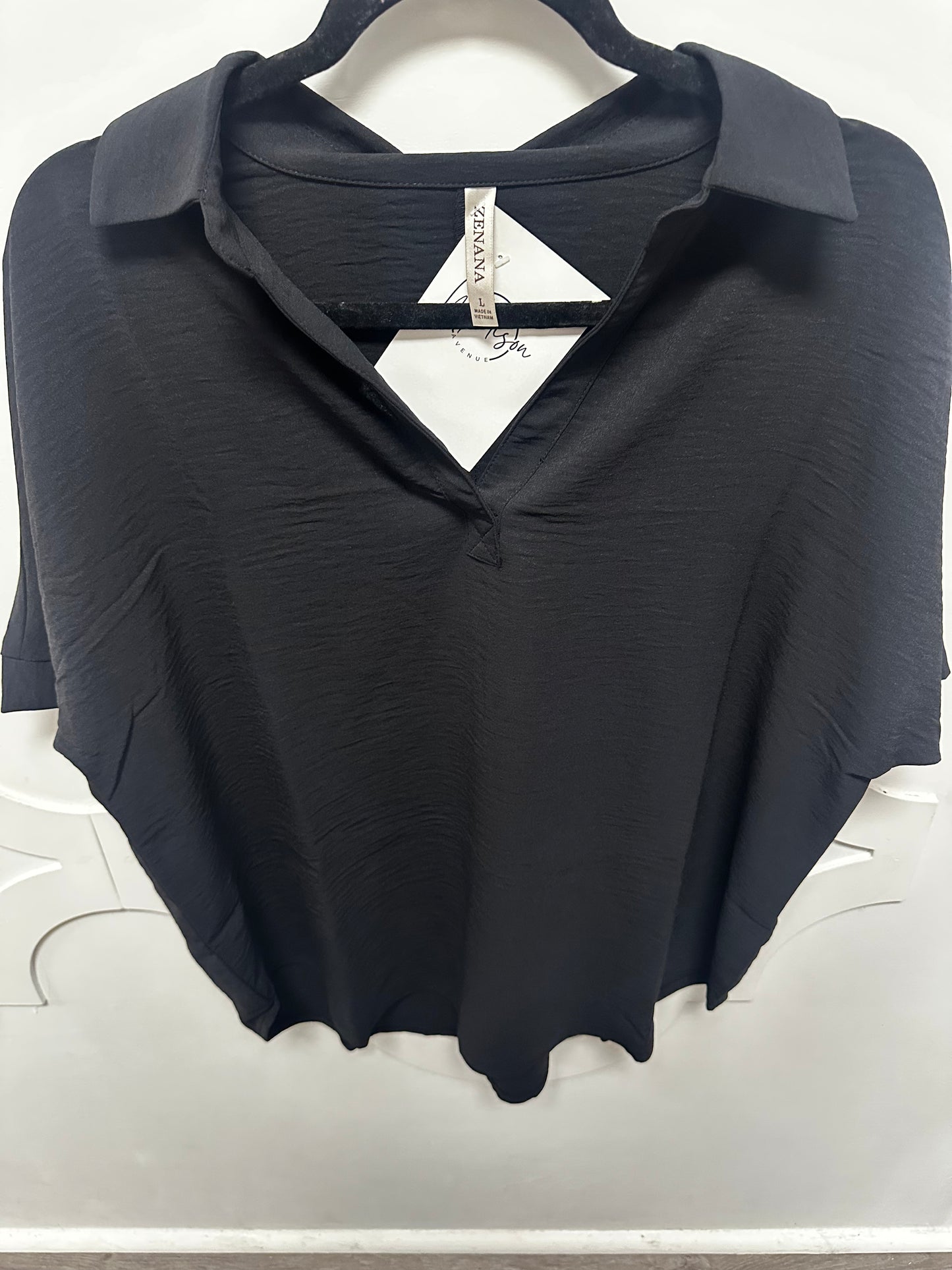 Collared Short Sleeve Top