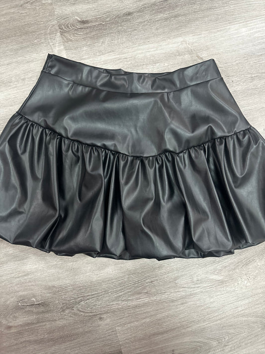 Black Leather Bubble Skirt