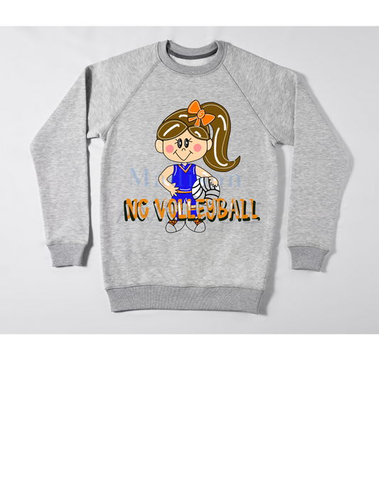 NC Volleyball Girl SVG DIGITAL DESIGN