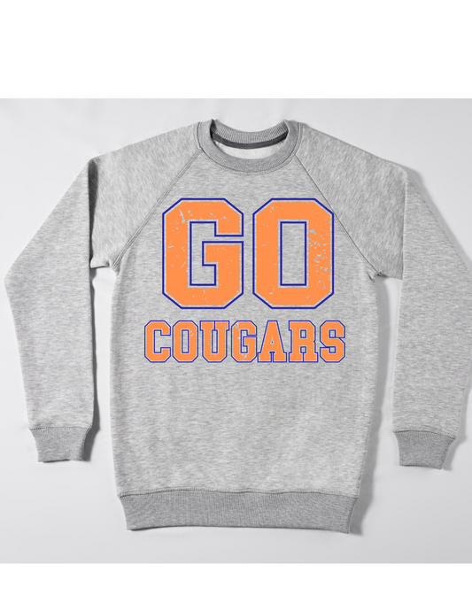 Go Cougars Gray Sweatshirt block letters