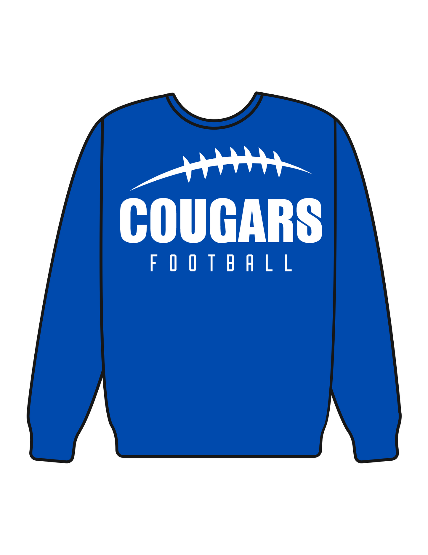 royal blue cougar football sweatshirt