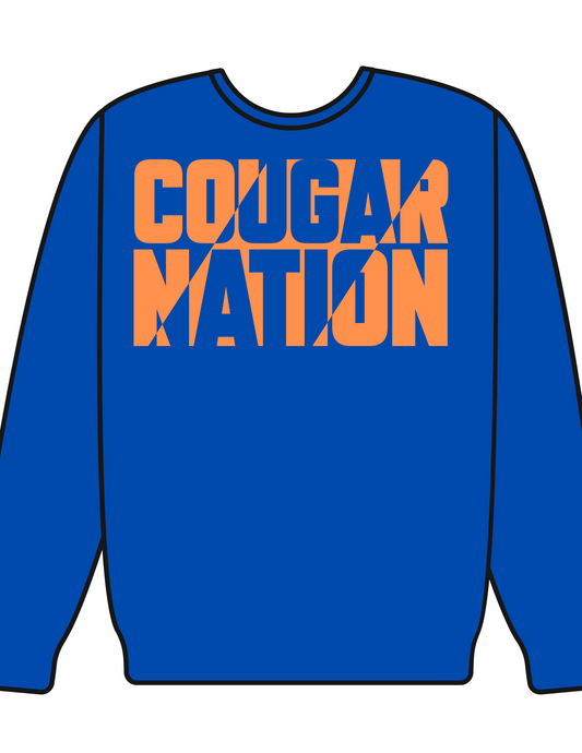 Royal blue cougar nation sweatshirt