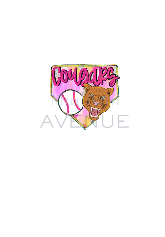 cougar baseball svg digital design