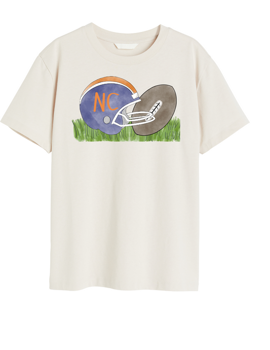 NC Watercolor Football and Helmet