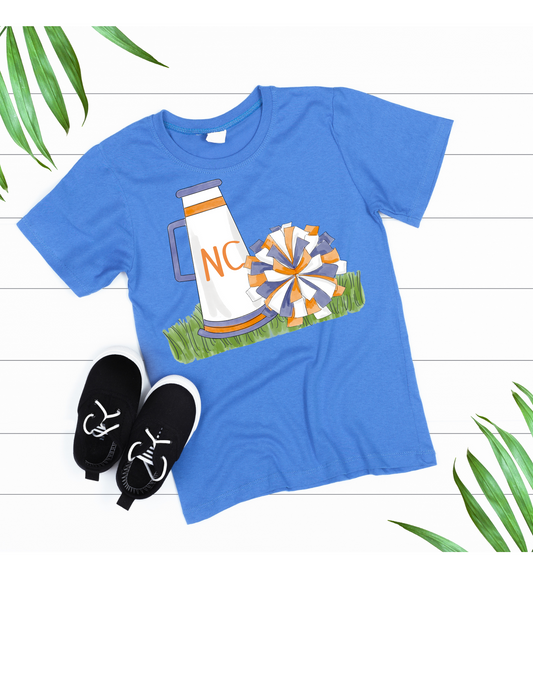 NC watercolor Megaphone and pom