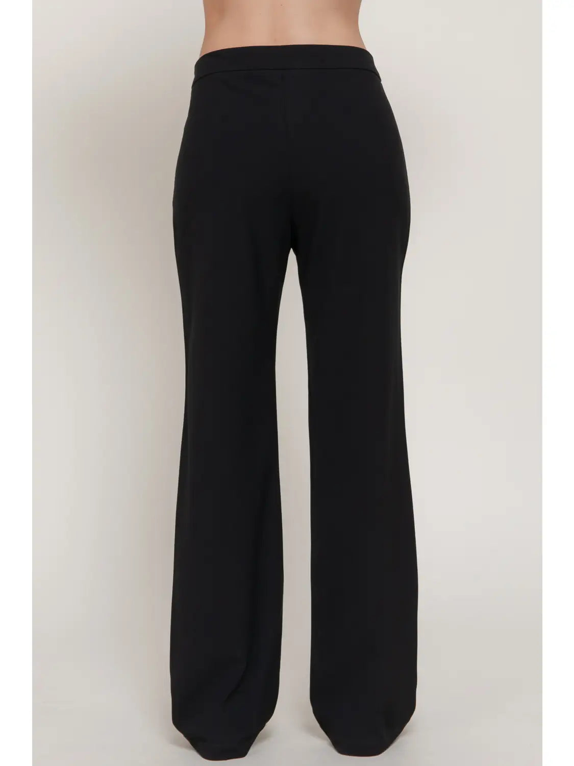 Semi-Flare Pants with Front Seam & Zipper Detail