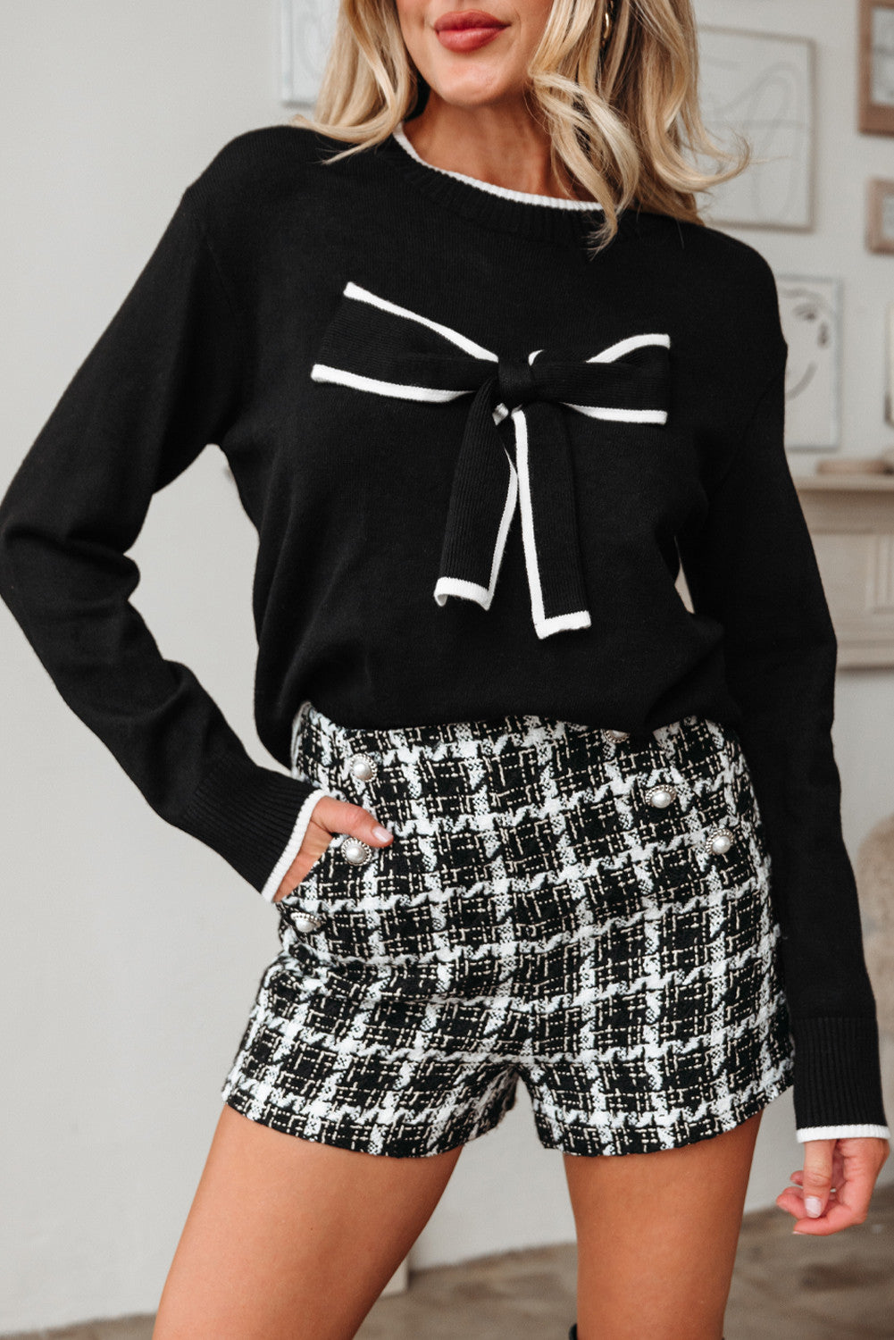 black bow sweater