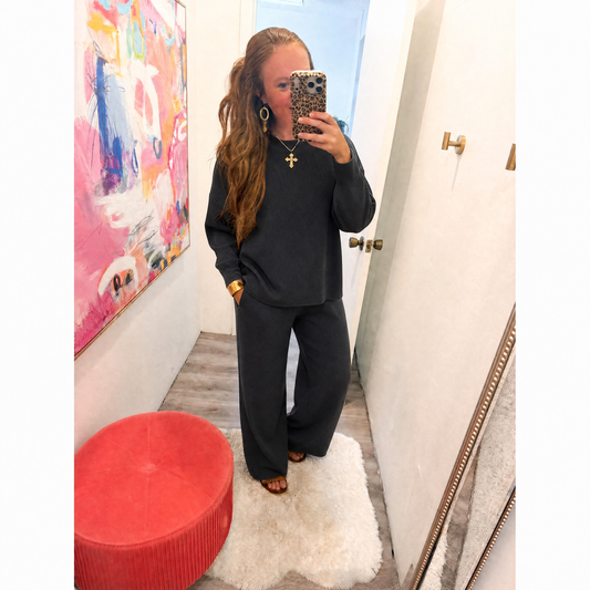 Viscose Sweater Top & Pants 2pcs Set