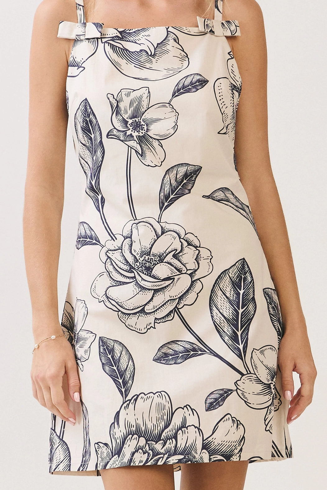 Floral Print Front Strap Detail Cami Dress