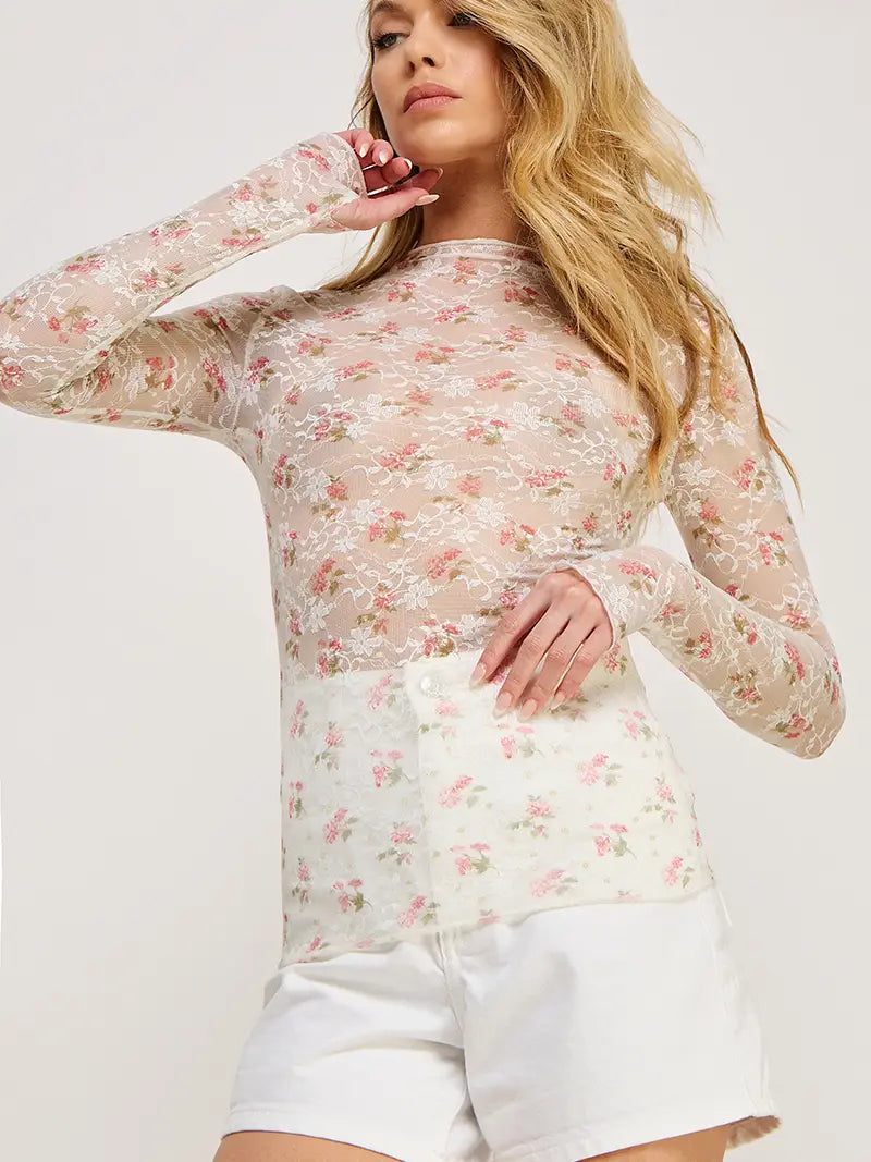 Dreamlight Floral Mesh Top