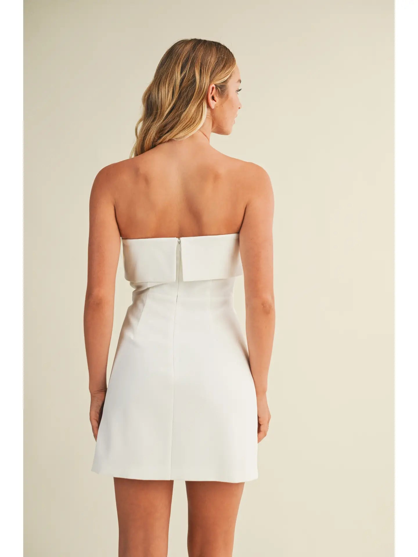 Crystal Scatter Flounce Bandeau Dress