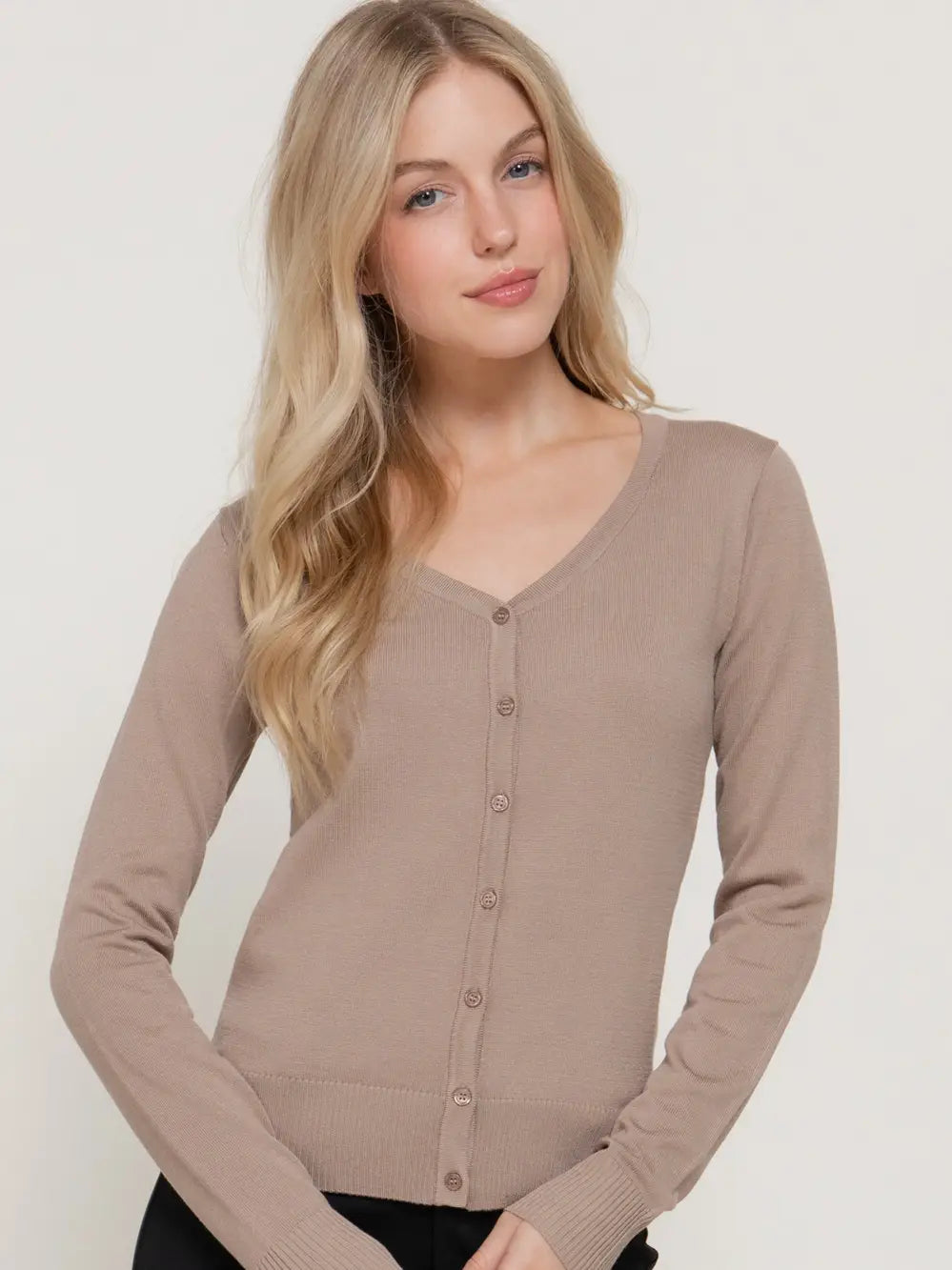 Long Sleeve V-Neck Button Down Sweater Cardigan