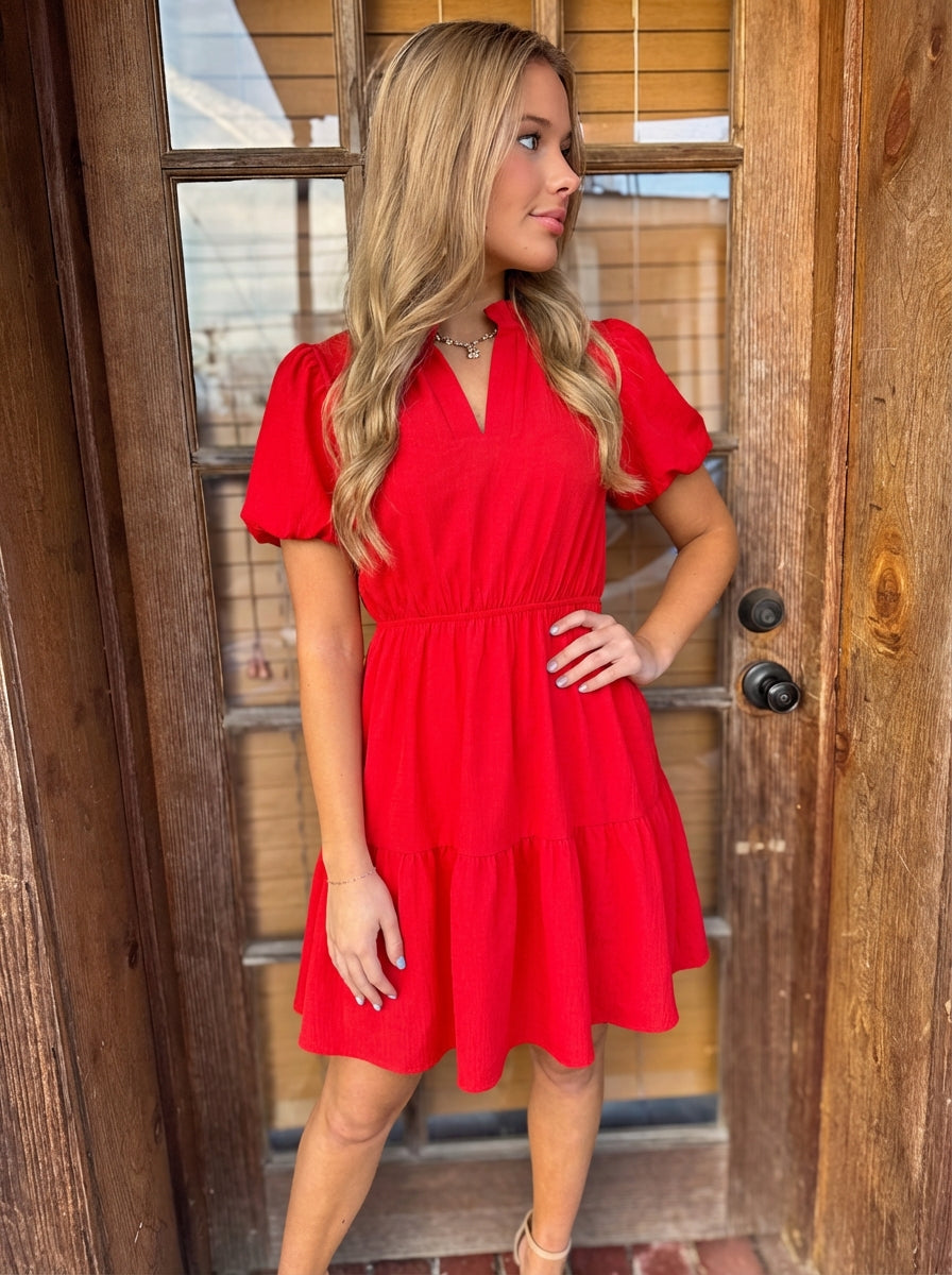 Solid tiered dress