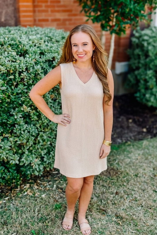 Raised Rib Sleeveless Mini Dress