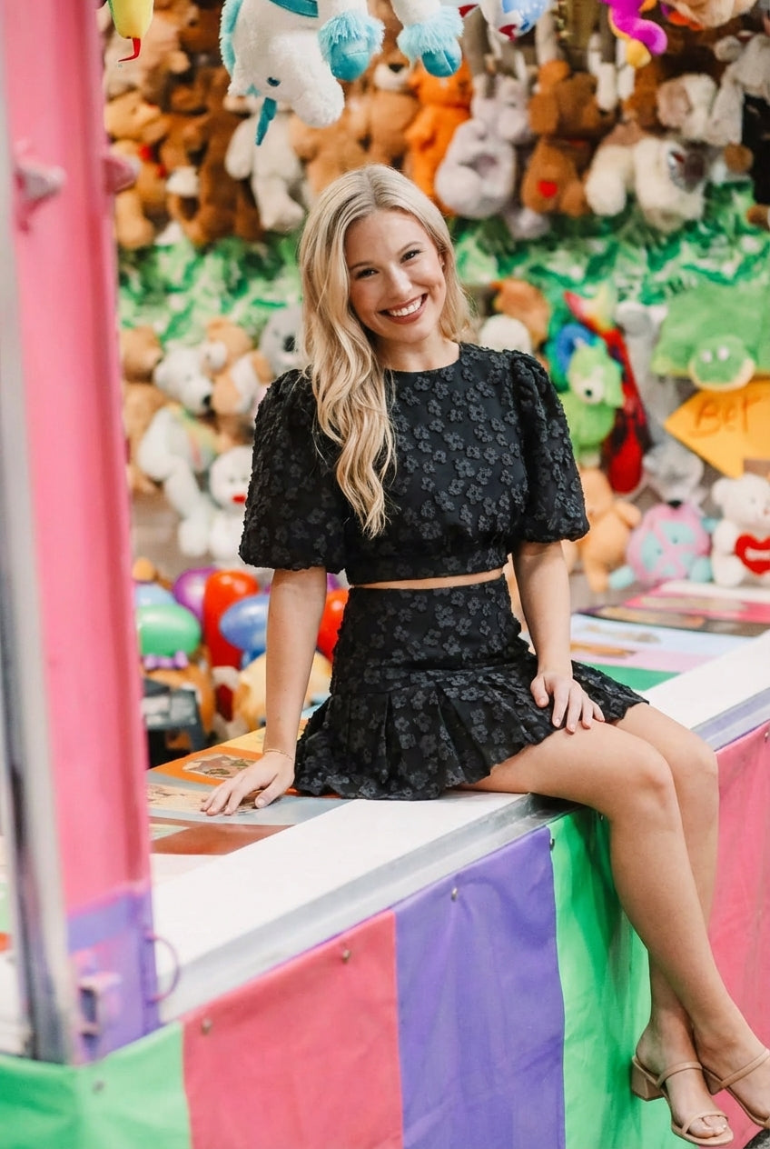black floral 2 piece set