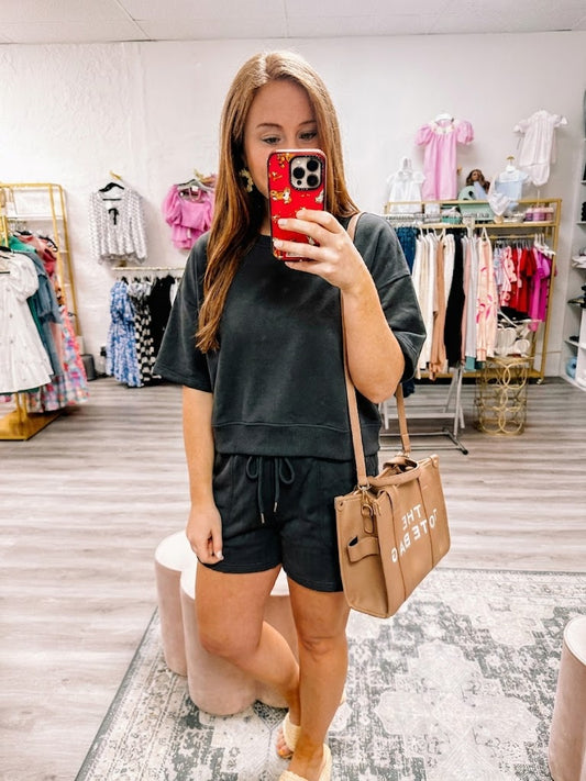 Scuba High Neck Top & Dolphin Shorts Set