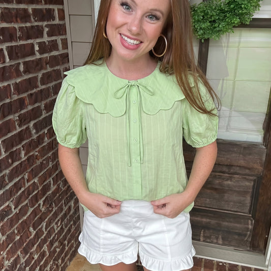 3/4 Sleeve Button Up Blouse Top