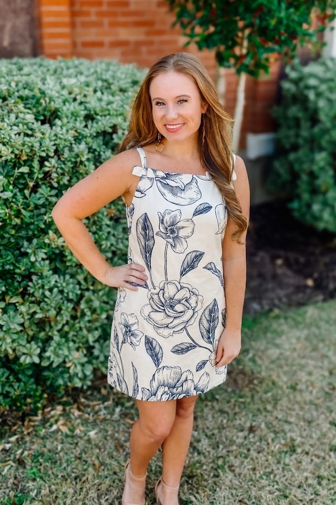 Floral Print Front Strap Detail Cami Dress