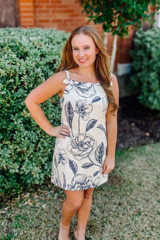 Floral Print Front Strap Detail Cami Dress