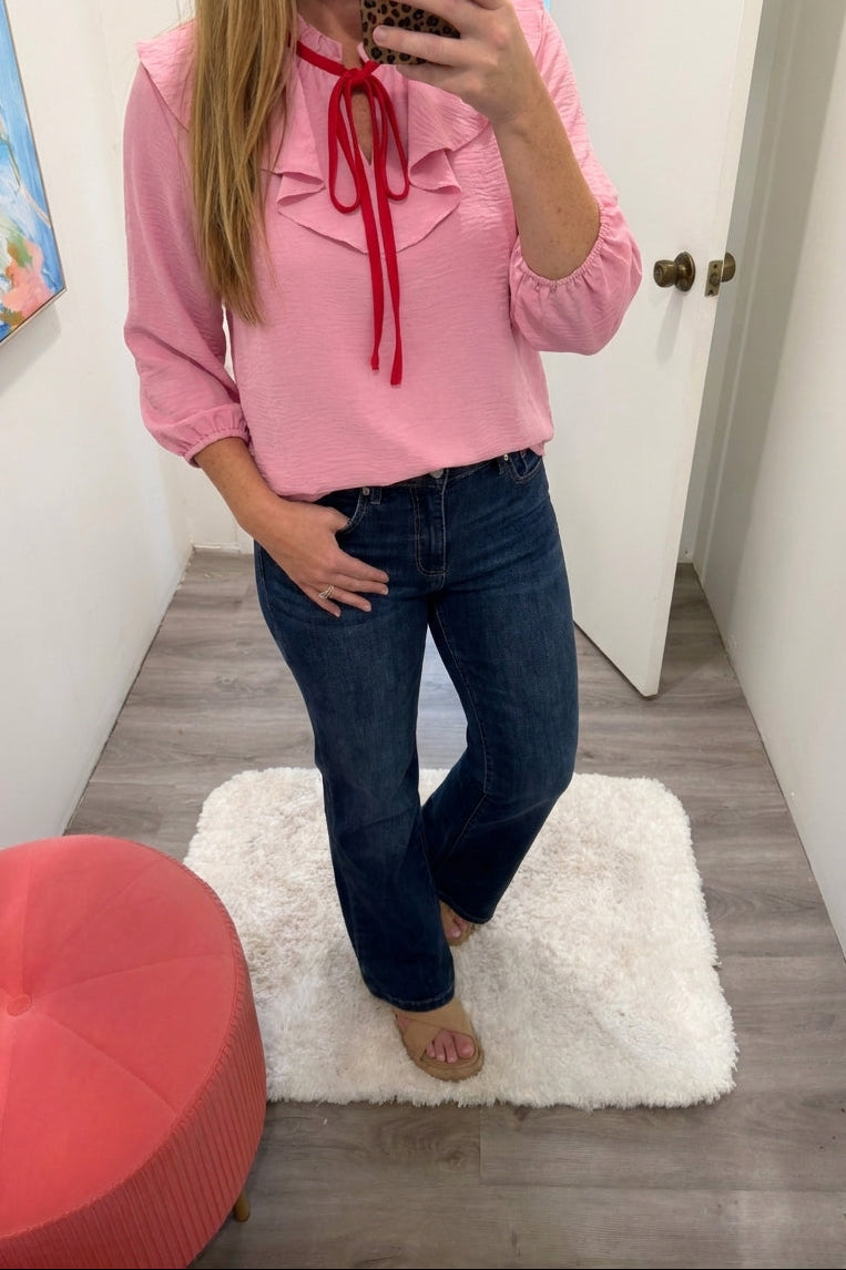 collar 3 quarter length top