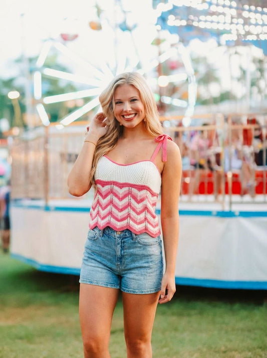 Sleeveless Colorblock Knit Tank Top