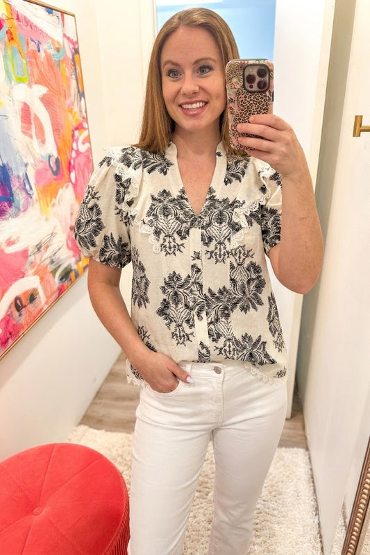 Floral Print Button Up Shirt