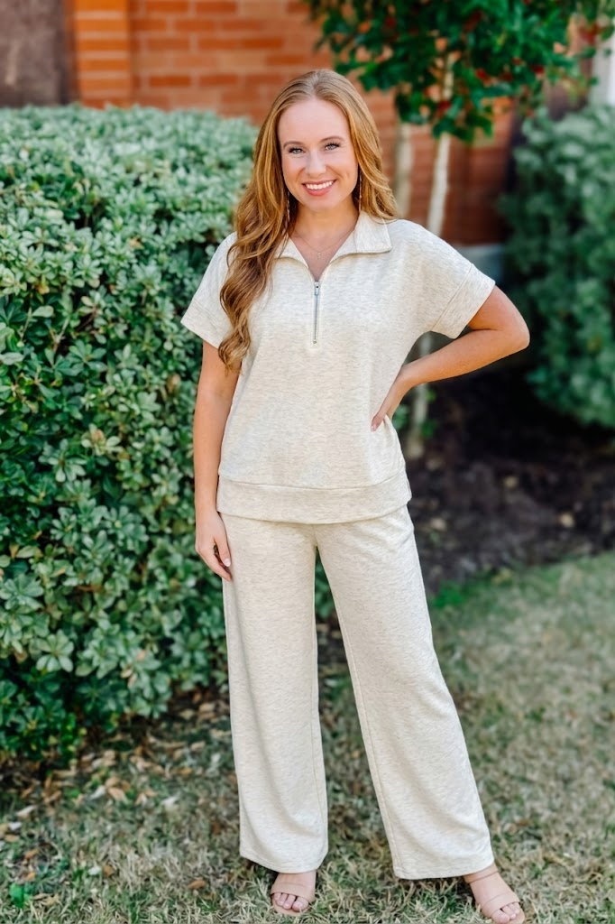 Scuba High Neck Half Zip Top & Pants Set
