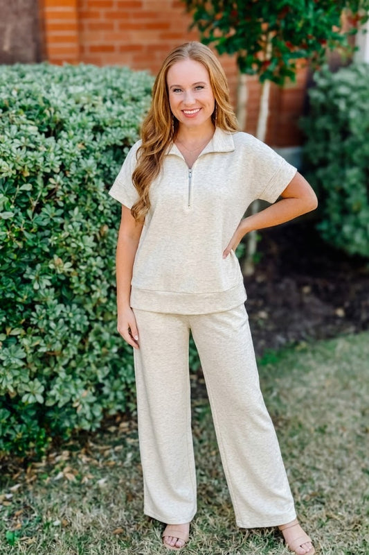 Scuba High Neck Half Zip Top & Pants Set